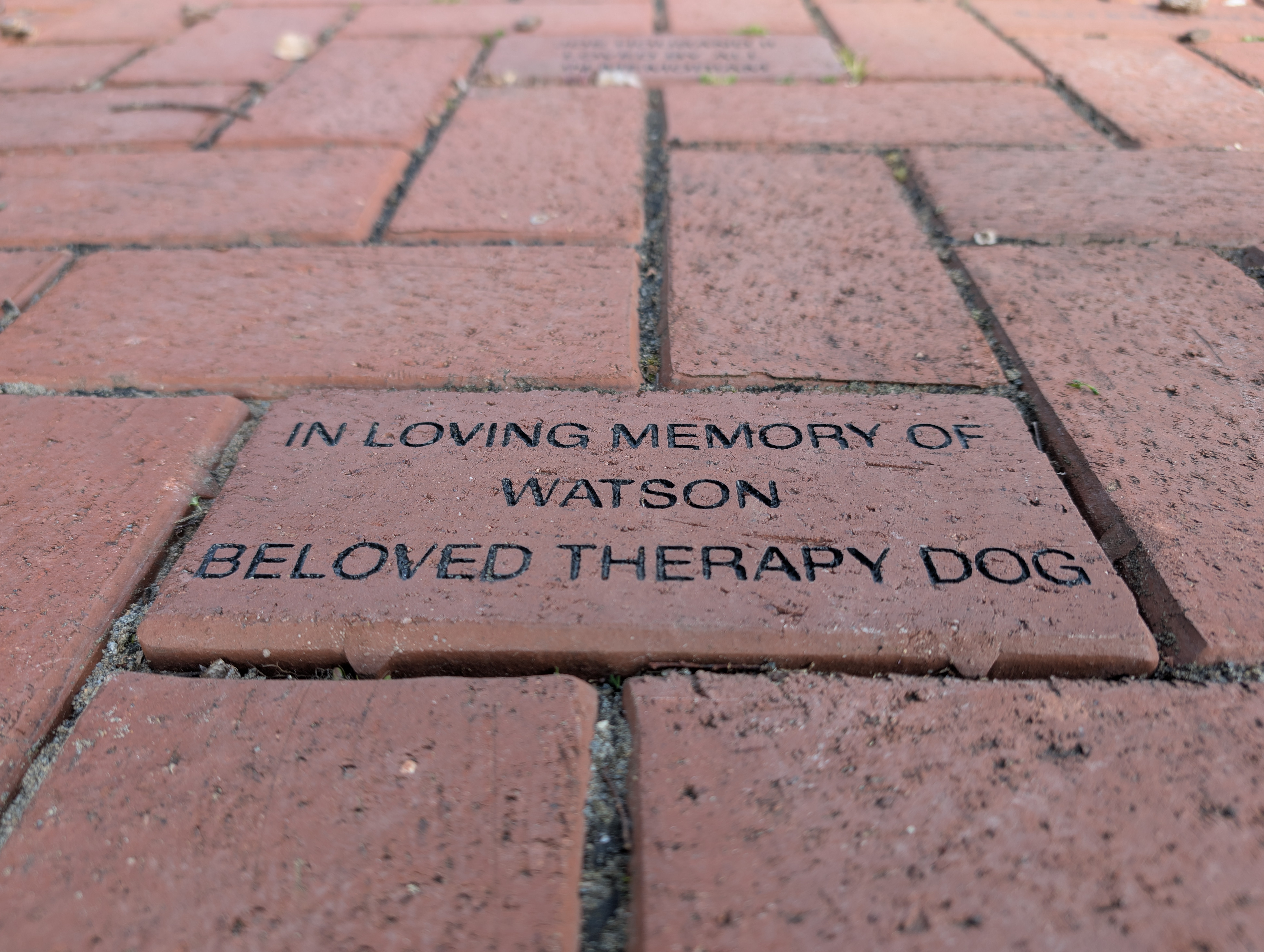 Memorial brick with inscription